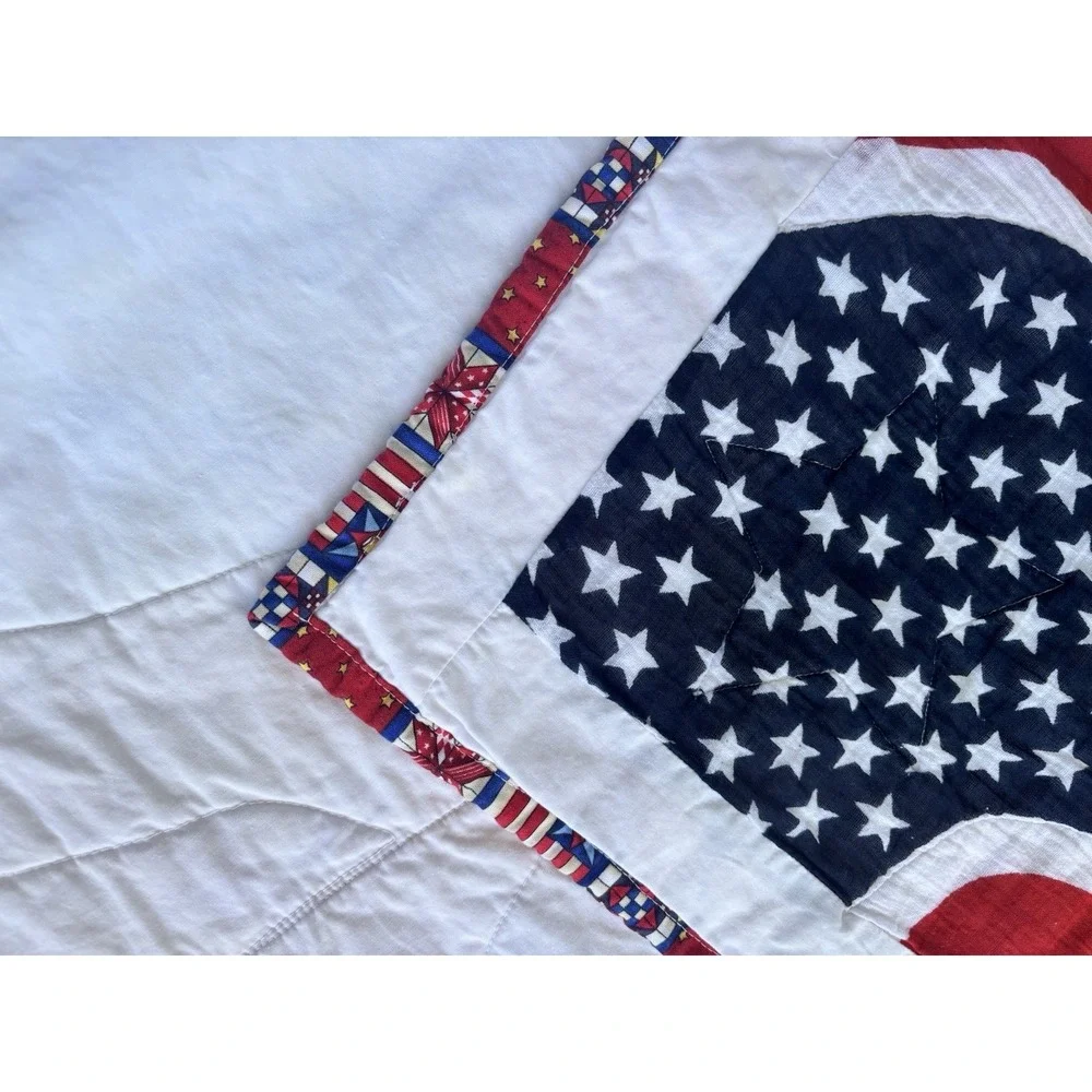 Handmade Patriotic American Flag Throw Quilt 54